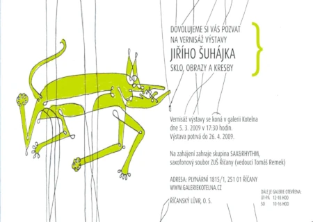 Sklo, obrazy a kresby Jiřího Šuhájka